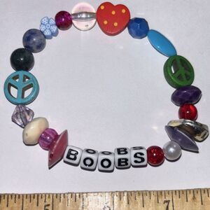 Handmade Blue Beaded Stretch Bracelet Boho Fashion Stacking Jewelry Accent y2k
